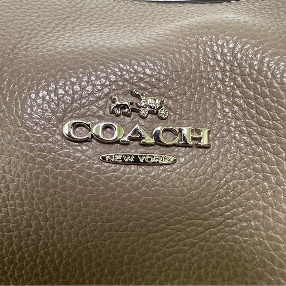 Coach Harley Structured Large Hobo in Taupe Grey Pebbled Leather - Picture 6 of 14